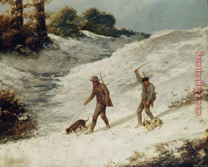 Gustave Courbet Hunters in the Snow or The Poachers